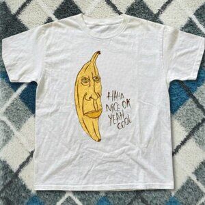 White Banana Meme Graphic Tee – Haha Nice Ok Yeah Cool Funny Shirt